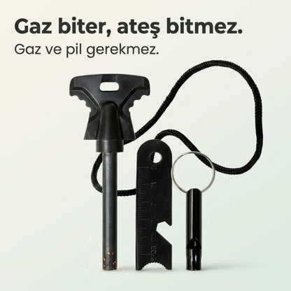 KAMPKOR Kıvılcım+ – Magnezyum Çubuğu ve Düdük Seti